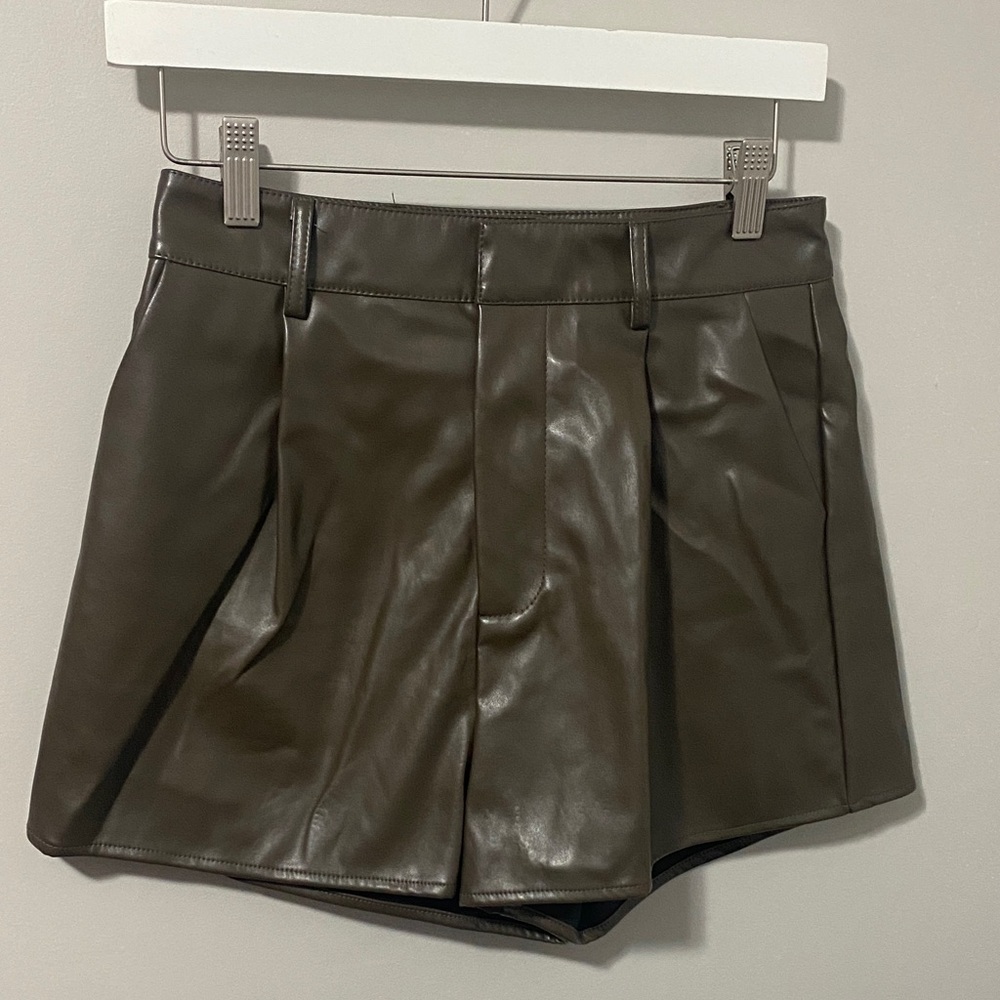 Princess Polly Olive Leather Short